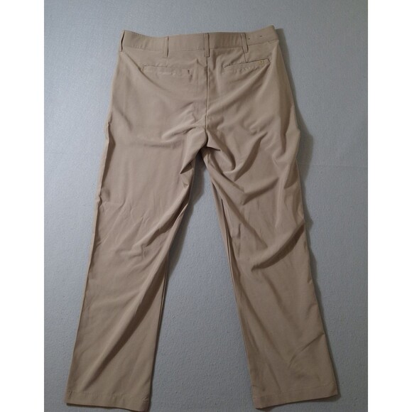 Birdie Bound Golf Pants Men 36x30 Khaki Stretch Performance Flat Front Preppy - Picture 9 of 10